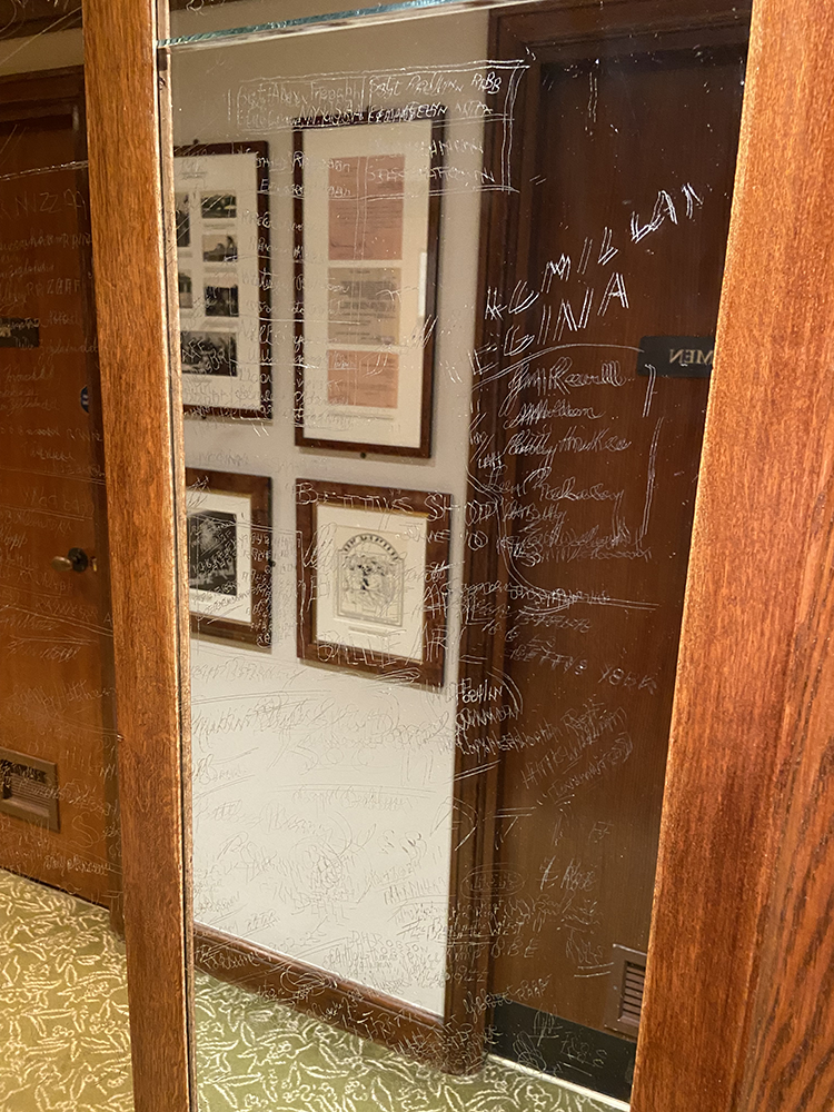 Signed mirror in Bettys Bar